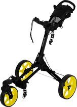 Fastfold Dice ultralichte golftrolley met zwenkwiel (zwart-geel)