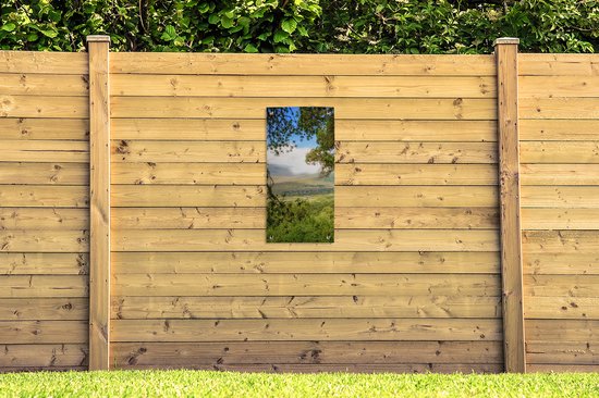 Affiche de jardin Vue sur la vallée d'Olmoti dans le cratère du Ngorongoro - 40x80 cm - Décoration murale Outdoor - Affiche de jardin - Toile de jardin - Affiche de clôture - Peinture de jardin