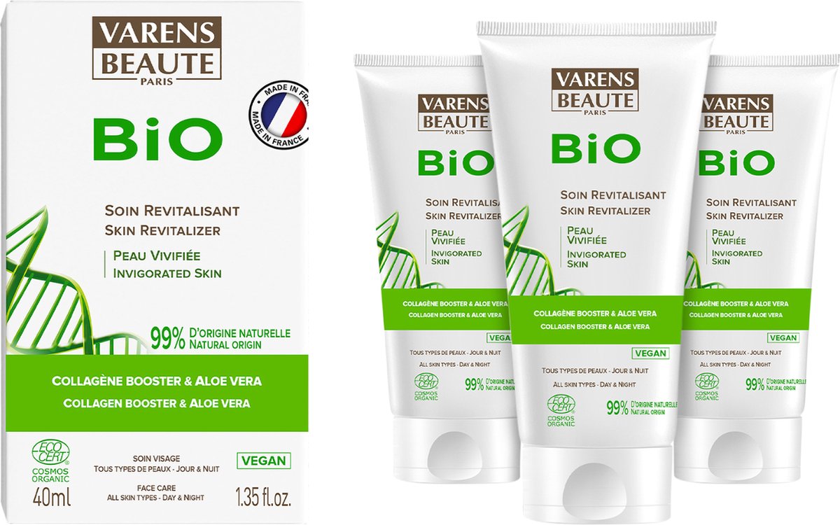 Varens Beauté - Skin Revitalizer - met Collageenbooster & Aloë Vera - Voordeelverpakking - 3 x 40 ml - Cadeau Vrouw