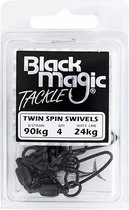 Black Magic Twin Spin Ball Bearing Swivels - 90kg - Zwart