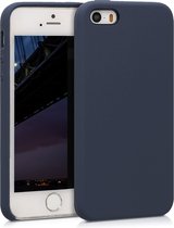 kwmobile telefoonhoesje voor Apple iPhone SE (1.Gen 2016) / iPhone 5 / iPhone 5S - Hoesje met siliconen coating - Smartphone case in mat donkerblauw