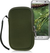 kwmobile Tasje voor smartphones M - 5,5" - Insteekhoesje van neopreen in donkergroen - Maat: 15,2 x 8,3 cm