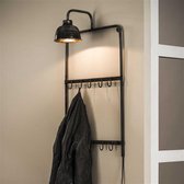 Kapstoklamp 1L met van 2x5 kapstokhaken / Oud zilver - Industrieel meubels - Design