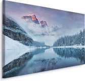 Schilderij - Prachtig Berglandschap in de Winter, Premium Print