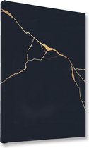 Akoestische panelen - Geluidsisolatie - Akoestische wandpanelen - Akoestisch schilderij AcousticBudget® - paneel met gouden Japanse Kintsugi kunst - design 137 - 40x60 - Wanddecora
