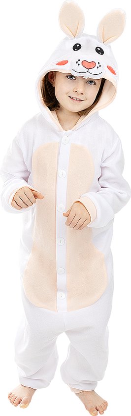 FUNIDELIA Konijnen kostuum voor kinderen - Konijnenpak - Maat: 107 - 113 cm