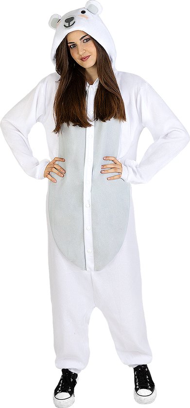 FUNIDELIA Ijsbeer Onesie - Ijsbeer Kostuum voor Volwassenen - Maat: L-XL
