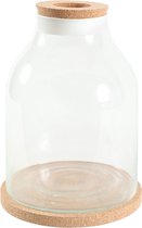 Zolux life bottle fles glas witte rand met kurk