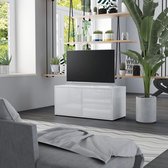 Decoways - Tv-meubel 80x34x36 cm spaanplaat hoogglans wit