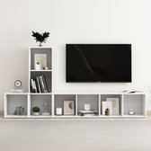 Decoways - 3-delige Tv-meubelset spaanplaat wit