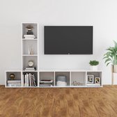 Decoways - 3-delige Tv-meubelset spaanplaat hoogglans wit