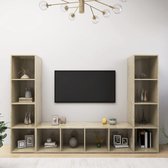 Decoways - Tv-meubelen 3 stuks 142,5x35x36,5 cm spaanplaat sonoma eikenkleur