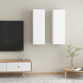 Decoways - Tv-meubelen 2 stuks 30,5x30x90 cm spaanplaat wit