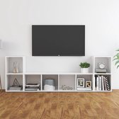 Decoways - 3-delige Tv-meubelset spaanplaat hoogglans wit