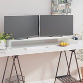 Decoways - TV-meubel/monitorverhoger wit 110x30x13 cm glas