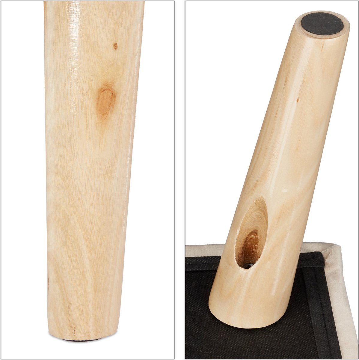 Poef Groot Zwart - Opvouwbare Zwarte Kruk Met Houten Poten En Opbergruimte Voor Woonkamer Of Slaapkamer 38x76x40cm Poef Groot Zwart - Opvouwbare Zwarte Kruk Met Houten Poten En Opbergruimte Voor Woonkamer Of Slaapkamer 38x76x40cm