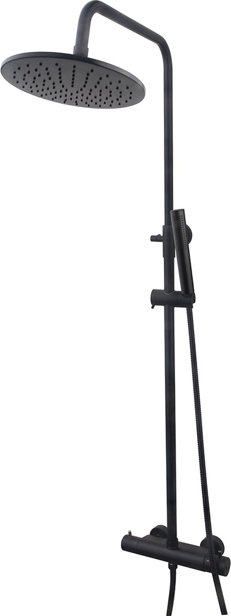 Klea Core Opbouw Regendoucheset Met Thermostaatkraan En Handdouche Mat Zwart
