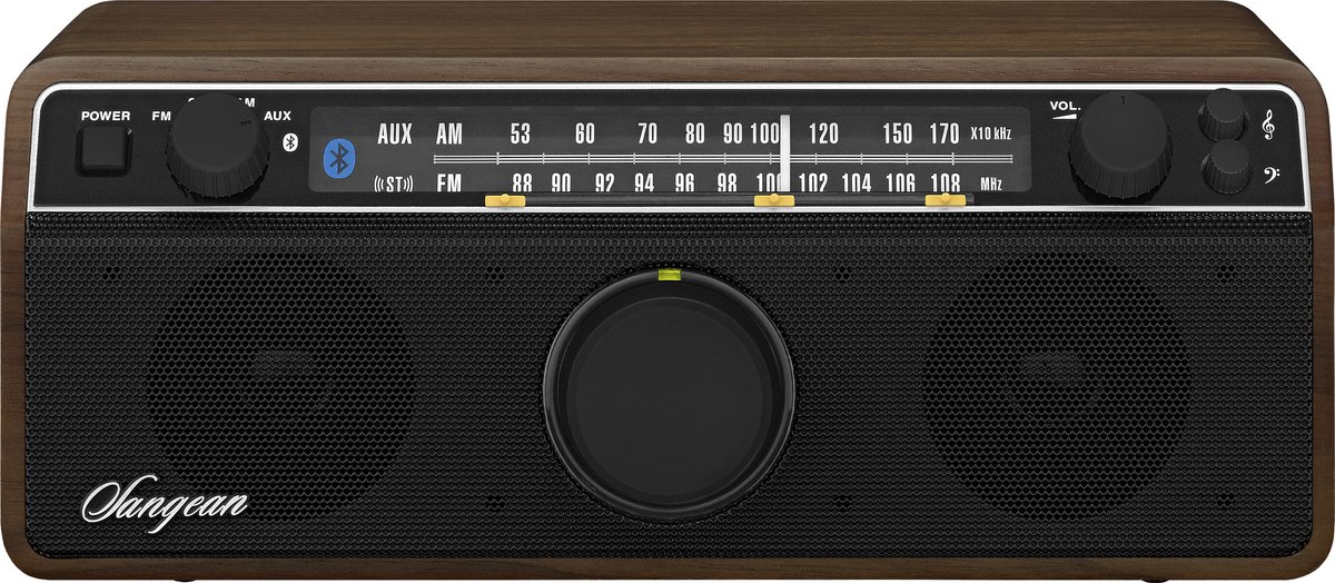 Sangean Genuine 120 - WR-12BT - AM/FM tafelradio met Bluetooth en subwoofer - Kersenhout