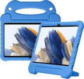 Hoes Kinderen Geschikt voor Samsung Galaxy Tab A8 - Kids Case Ultra - Draagbare tablet kinderhoes met handvat – Blauw