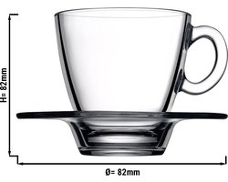 Aqua Set Theeglas met schoteltje - 0,21 liter - 6-delig set | GGM Gastro