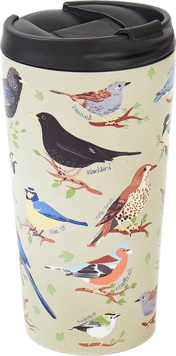 Eco Chic - The Travel Mug (thermosbeker) - N02- Green - Wild Birds