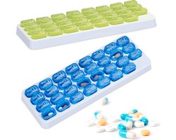 pillendoos - set van 2 - maand - 31 dagen - groot - medicatiedoosje