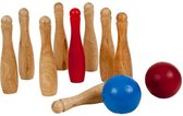 Outdoor Play Houten Tuin Bowlingset met 9 Kegels en 2 Ballen