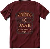 70 Jaar Legendarisch Gerijpt T-Shirt | Aqua - Ivoor | Grappig Verjaardag Cadeau | Dames - Heren | - Burgundy - L