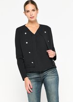 LOLALIZA Kort blazer met knopen - Zwart - Maat L