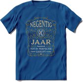 90 Jaar Legendarisch Gerijpt T-Shirt | Okergeel - Ivoor | Grappig Verjaardag Cadeau | Dames - Heren | - Donker Blauw - S