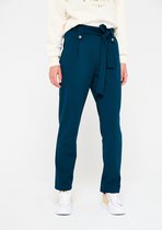 LOLALIZA Paperbag broek met ceintuur - Blauw - Maat 40