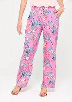 LOLALIZA Losse broek met tropische print - Roze - Maat 34