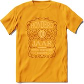 100 Jaar Legendarisch Gerijpt T-Shirt | Bordeauxrood - Ivoor | Grappig Verjaardag Cadeau | Dames - Heren | - Geel - L