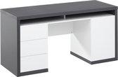 Bureau met opbergruimte IGOR III - Wit en grijs
