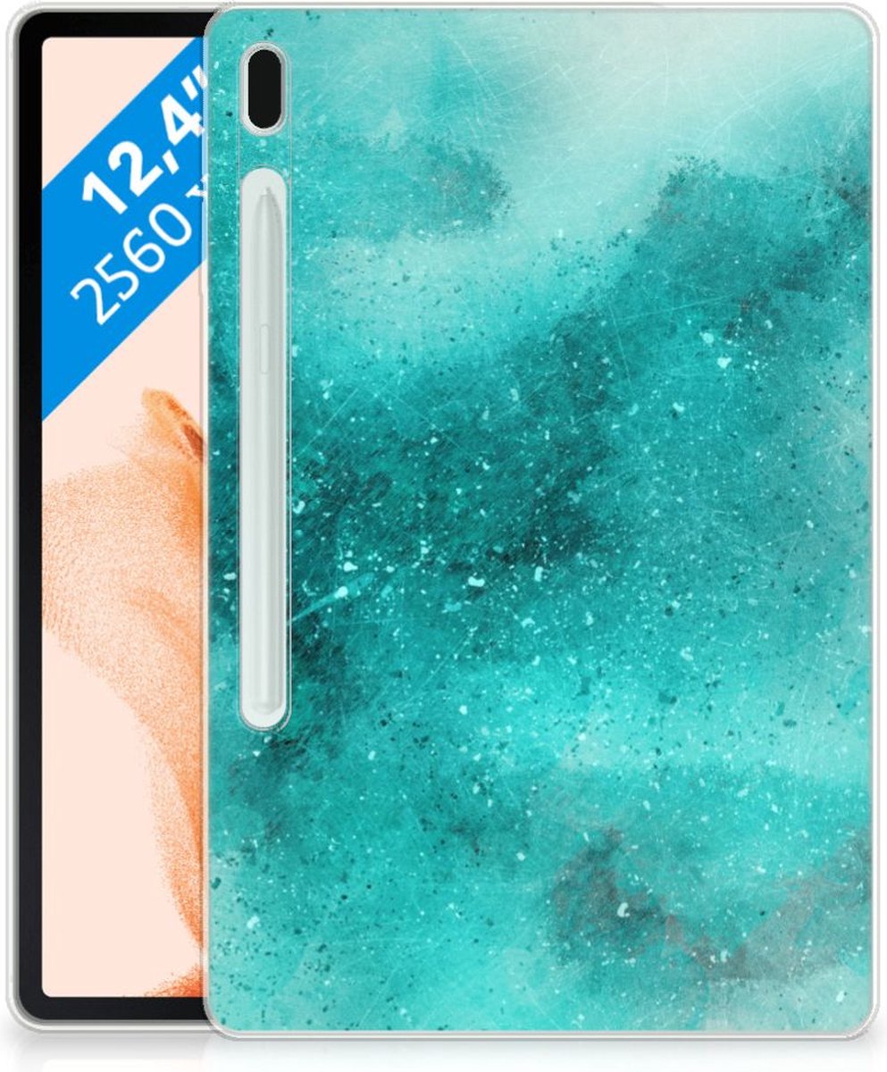 Tablethoes Samsung Galaxy Tab S7FE Painting Blue