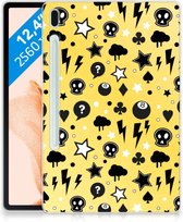 Hoesje Samsung Galaxy Tab S7FE Beschermhoes Punk Yellow met transparant zijkanten