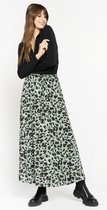 LOLALIZA Maxirok met luipaardprint - Khaki - Maat S