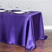 Luxe Tafellaken Katoen - 320x145 cm - Paars - Satijn Tafelkleed - Eetkamer Decoratie - Tafelen