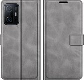 Xiaomi 11T Hoesje - Mobigear - Wallet Serie - Kunstlederen Bookcase - Grijs - Hoesje Geschikt Voor Xiaomi 11T