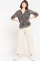 LOLALIZA Blouse met zebra print en rits - Zwart - Maat 40