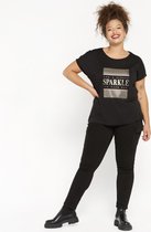 LOLALIZA T-shirt met tekst - Zwart - Maat XL