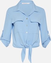 Lola Liza Overhemd met 3/4 mouwen en knopen - Light Blue - Maat 48