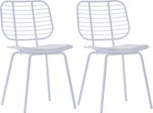 Medina Eetkamerstoelen met kunstleren zittingen 2 st staal wit