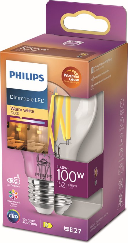 Philips LED lamp mat E27 2.2W 2700K Warmwit kopen