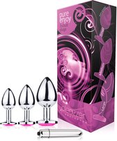 Metalen Buttplug Set Voor Mannen en Vrouwen - Valentijn cadeautje – Butt Plug - Roze