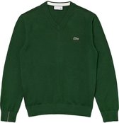 Lacoste Organic Cotton V-Neck Sweater - Sporttruien - groen - maat S