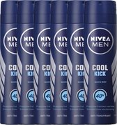 Bol.com NIVEA MEN Cool Kick - 6 x 150 ml - Voordeelverpakking - Deodorant Spray aanbieding