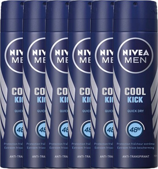 NIVEA MEN Cool Kick - 6 x 150 ml - Deodorant Spray