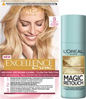 L'Oréal Excellence Creme 9 Zeer Licht Blond + Magic Retouch Uitgroeispray Blond 75 ml Pakket