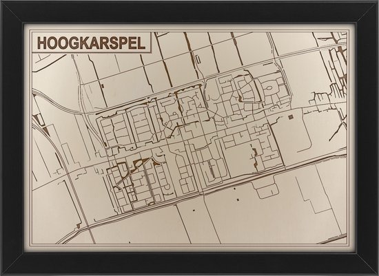 Houten stadskaart van Hoogkarspel